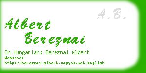 albert bereznai business card